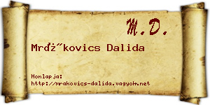 Mrákovics Dalida névjegykártya